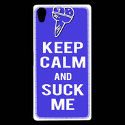 Coque Sony Xperia Z5 Premium Keep Calm Suck me Bleu