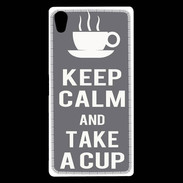 Coque Sony Xperia Z5 Premium Keep Calm Take a cup Gris