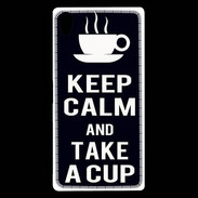 Coque Sony Xperia Z5 Premium Keep Calm Take a cup Noir