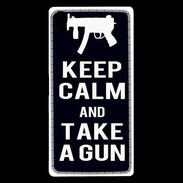 Coque Sony Xperia Z5 Premium Keep Calm Take a gun Noir