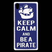Coque Sony Xperia Z5 Premium Keep Calm Be a Pirate Bleu