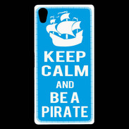 Coque Sony Xperia Z5 Premium Keep Calm Be a Pirate Cyan