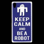 Coque Sony Xperia Z5 Premium Keep Calm Be a Robot Bleu