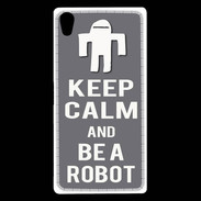 Coque Sony Xperia Z5 Premium Keep Calm Be a Robot Gris