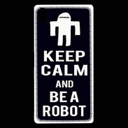 Coque Sony Xperia Z5 Premium Keep Calm Be a Robot Noir