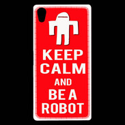 Coque Sony Xperia Z5 Premium Keep Calm Be a Robot Rouge
