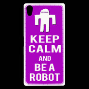 Coque Sony Xperia Z5 Premium Keep Calm Be a Robot Violet