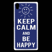 Coque Sony Xperia Z5 Premium Keep Calm Be Happy Bleu
