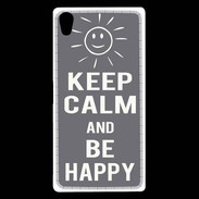 Coque Sony Xperia Z5 Premium Keep Calm Be Happy Gris