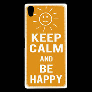 Coque Sony Xperia Z5 Premium Keep Calm Be Happy Orange