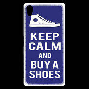 Coque Sony Xperia Z5 Premium Keep Calm Buy Shoes Bleu