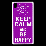 Coque Sony Xperia Z5 Premium Keep Calm Be Happy Violet