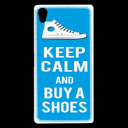 Coque Sony Xperia Z5 Premium Keep Calm Buy Shoes Cyan 
