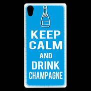 Coque Sony Xperia Z5 Premium Keep Calm Drink champagne Cyan