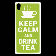 Coque Sony Xperia Z5 Premium Keep Calm Drink Tea Vert pomme