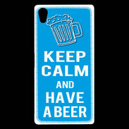 Coque Sony Xperia Z5 Premium Keep Calm Have a beer Cyan