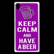Coque Sony Xperia Z5 Premium Keep Calm Have a beer Violet