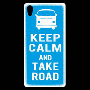 Coque Sony Xperia Z5 Premium Keep Calm Take Road Cyan