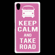 Coque Sony Xperia Z5 Premium Keep Calm Take Road Rose