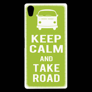 Coque Sony Xperia Z5 Premium Keep Calm Take road Vert pomme