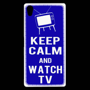 Coque Sony Xperia Z5 Premium Keep Calm Watch TV Bleu