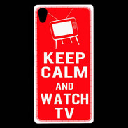 Coque Sony Xperia Z5 Premium Keep Calm Watch TV Rouge