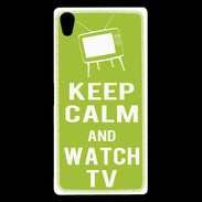 Coque Sony Xperia Z5 Premium Keep Calm Watch TV Vert pomme