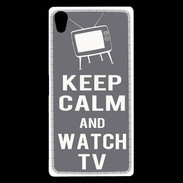 Coque Sony Xperia Z5 Premium Keep Calm Watch TV Gris