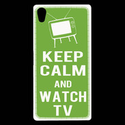 Coque Sony Xperia Z5 Premium Keep Calm Watch TV Vert