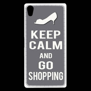Coque Sony Xperia Z5 Premium Keep Calm go shopping Gris