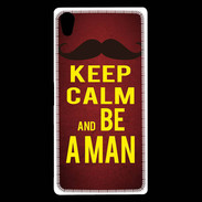 Coque Sony Xperia Z5 Premium Keep Calm Be a Man Rouge