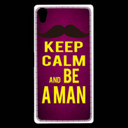 Coque Sony Xperia Z5 Premium Keep Calm Be a Man Rose