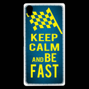 Coque Sony Xperia Z5 Premium Keep Calm and Be Fast Bleu