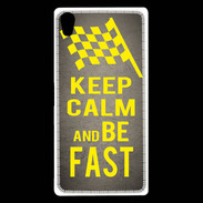 Coque Sony Xperia Z5 Premium Keep Calm and Be Fast Gris