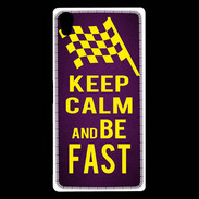 Coque Sony Xperia Z5 Premium Keep Calm and Be Fast Violet