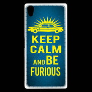 Coque Sony Xperia Z5 Premium Keep Calm and Be Furious Bleu
