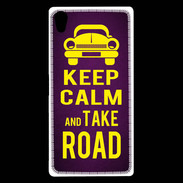 Coque Sony Xperia Z5 Premium Keep Calm and Take o road 2 Violet