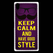 Coque Sony Xperia Z5 Premium Keep Calm and Have a good Style Violet