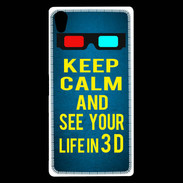 Coque Sony Xperia Z5 Premium Keep Calm and See your life 3D Bleu