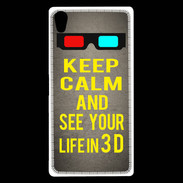 Coque Sony Xperia Z5 Premium Keep Calm and See your life 3D Gris