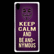 Coque Sony Xperia Z5 Premium Keep Calm and Be Anonymous Violet