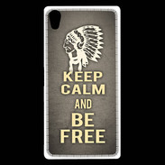Coque Sony Xperia Z5 Premium Keep Calm and Be Free Gris