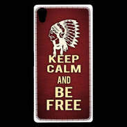 Coque Sony Xperia Z5 Premium Keep Calm and Be Free Rouge