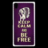 Coque Sony Xperia Z5 Premium Keep Calm and Be Free Violet