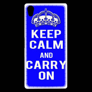 Coque Sony Xperia Z5 Premium Keep Calm and Carry on Bleu