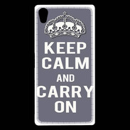 Coque Sony Xperia Z5 Premium Keep Calm and Carry on Gris