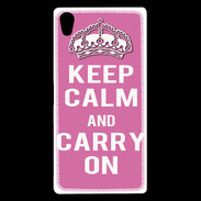 Coque Sony Xperia Z5 Premium Keep Calm and Carry on Rose