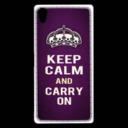 Coque Sony Xperia Z5 Premium Keep Calm and Carry on Violet