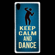 Coque Sony Xperia Z5 Premium Keep Calm and Dance Bleu