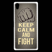 Coque Sony Xperia Z5 Premium Keep Calm and Fight Gris